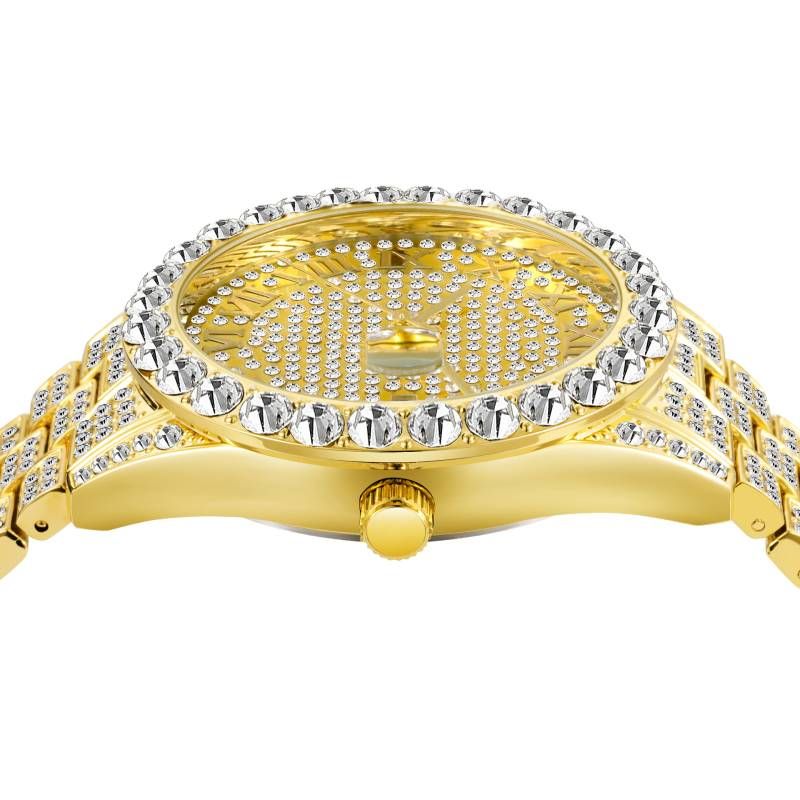 Iced Roman Numerals Dress Watch - 40.5mm Gol