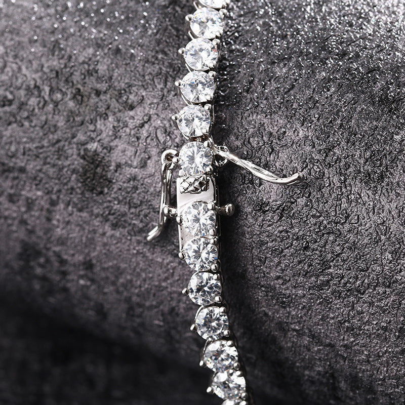 4mm S925 Three Prong Moissanite Tennis Chain