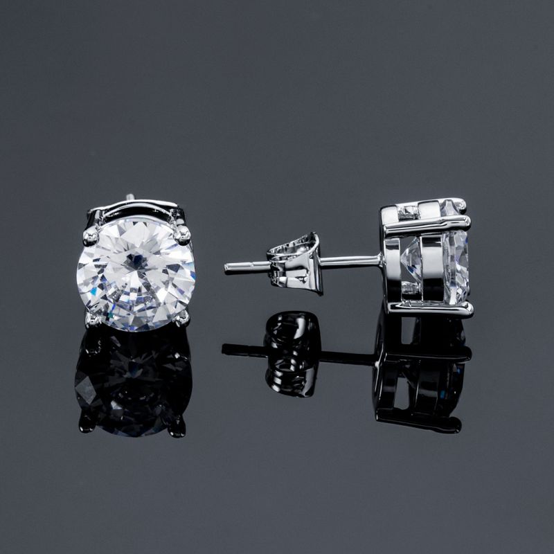 S925 & VVS Moissanite Round Cut Moissanite Stud Earring