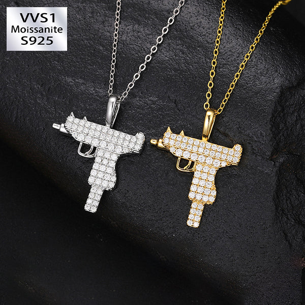 S925 Moissanite Uzi Charge Pendant Necklace