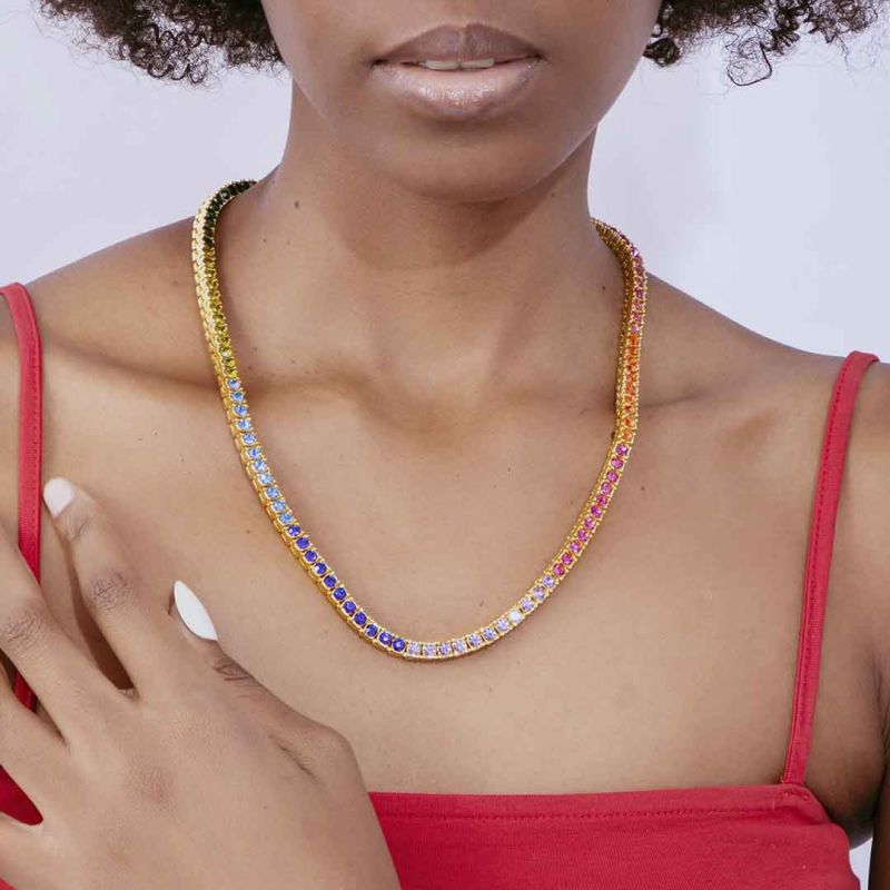 Women's 4mm Multi-color Tennis Chain