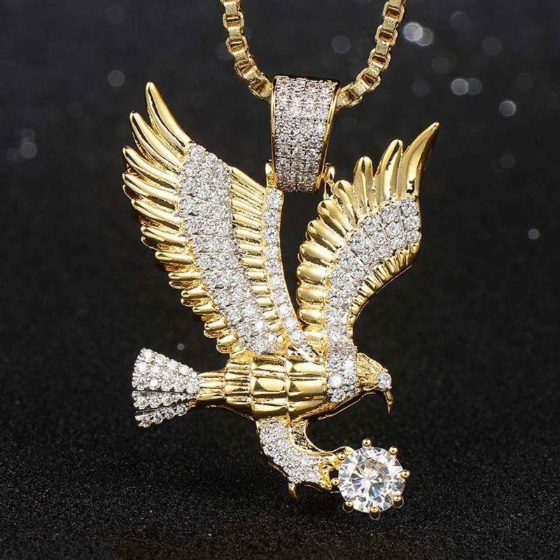 Iced Flying Eagle Pendant