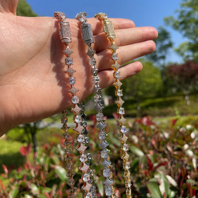 Moissanite Sparkling Star Diamond Tennis Chain