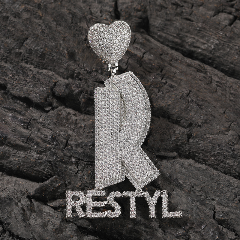 Moissanite Love Buckle Personalized Letter Custom Pendant