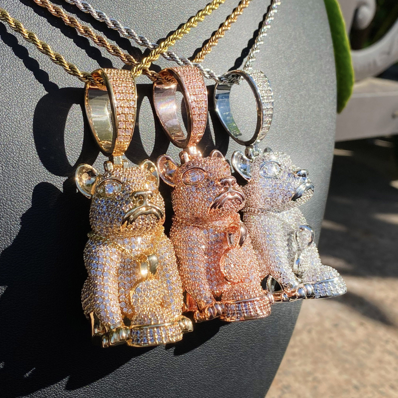 Moissanite Hip-Hop Three-Dimensional Leopard Pendant