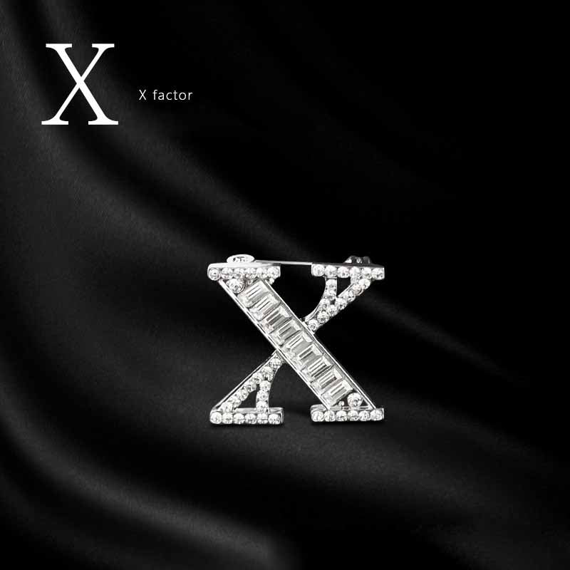 Moissanite Hip Hop Letter Brooch