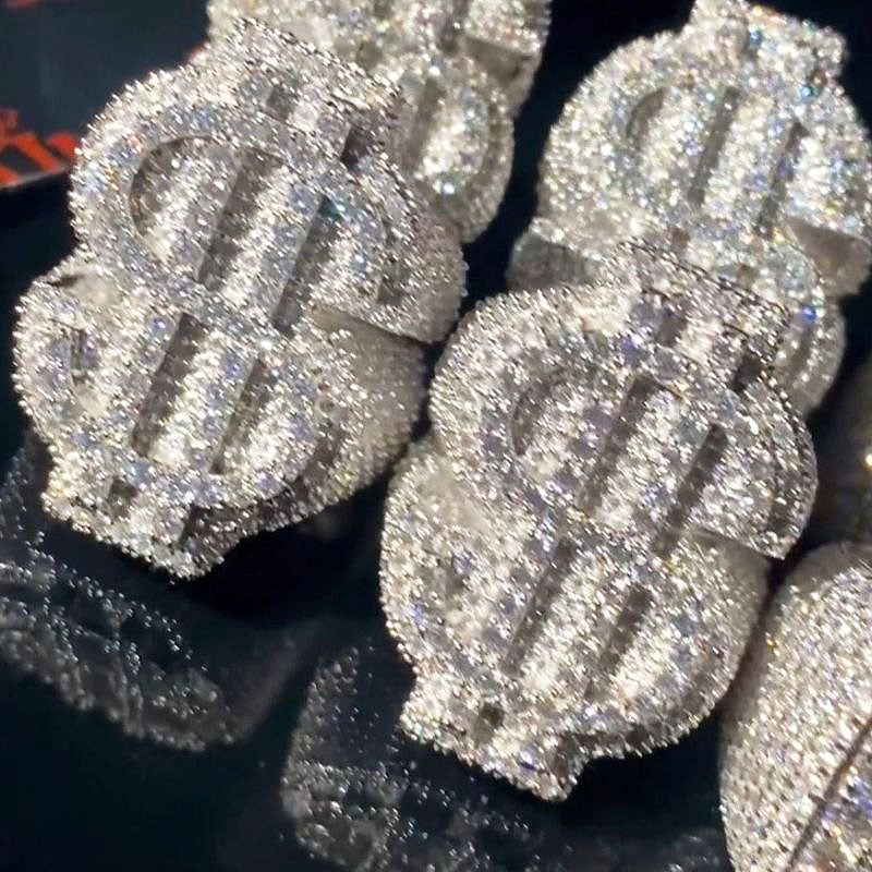 Moissanite Hip Hop with Diamond Rings