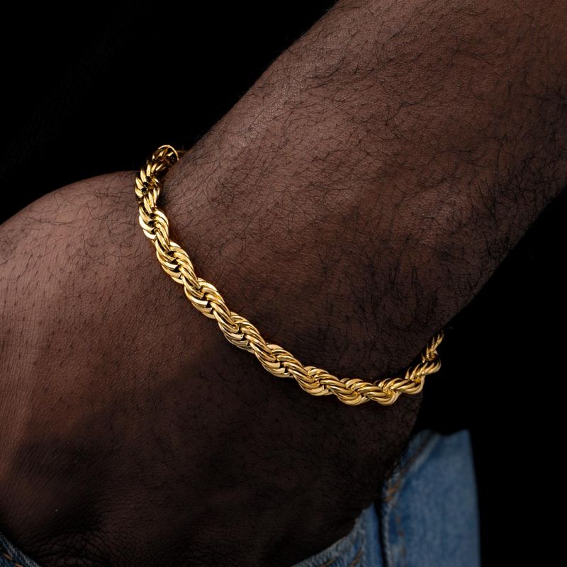 6mm Rope Bracelet in Gold