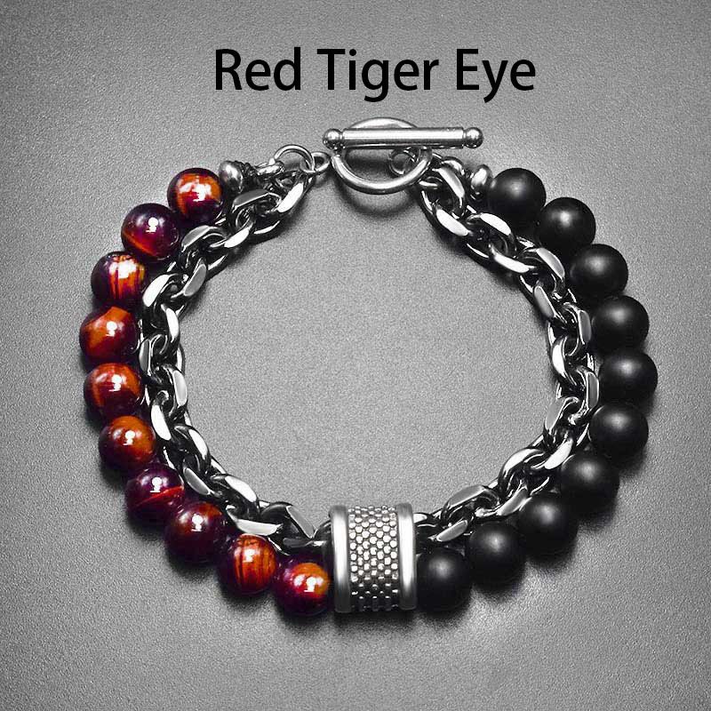 Natural Healing Stone Bead Chain Layer Bracelet