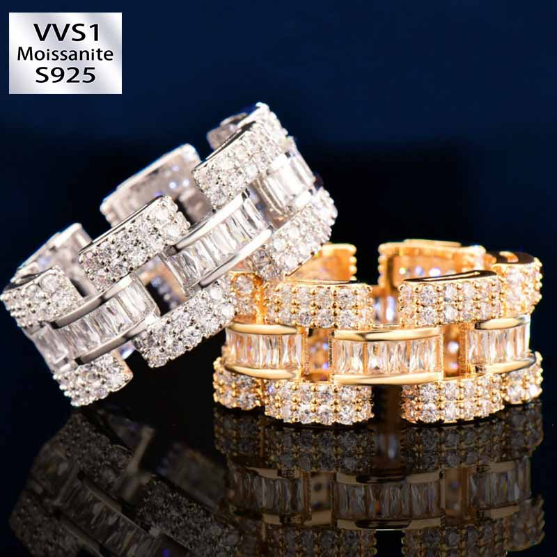 Moissanite Design Irregular Step Square Ring