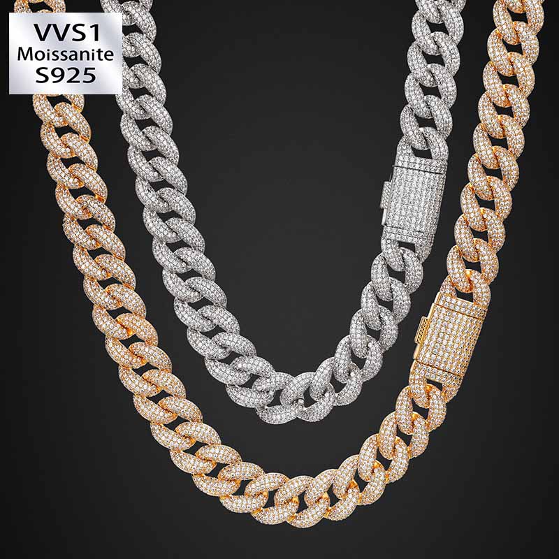 20mm Moissanite Fully Iced Miami Cuban Chain