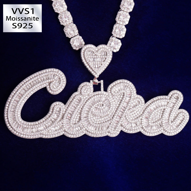 Moissanite Hip Hop Love Buckle DIY Custom Letter Pendant