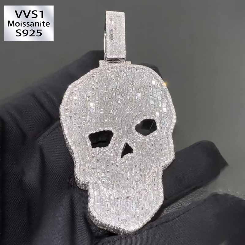 Moissanite Full Diamond Skull Pendant