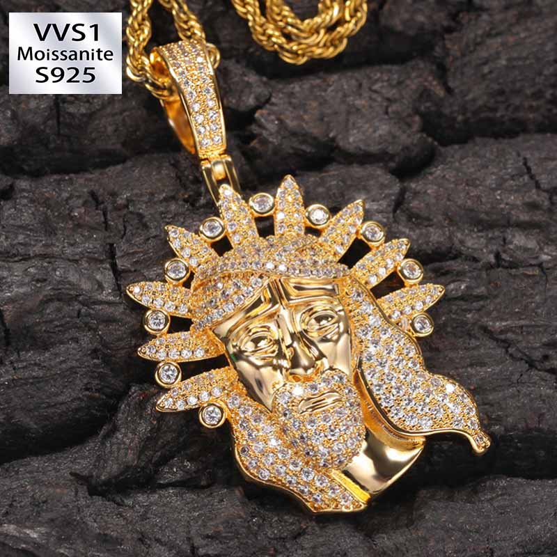 Moissanite Radiant Light Jesus Pendant