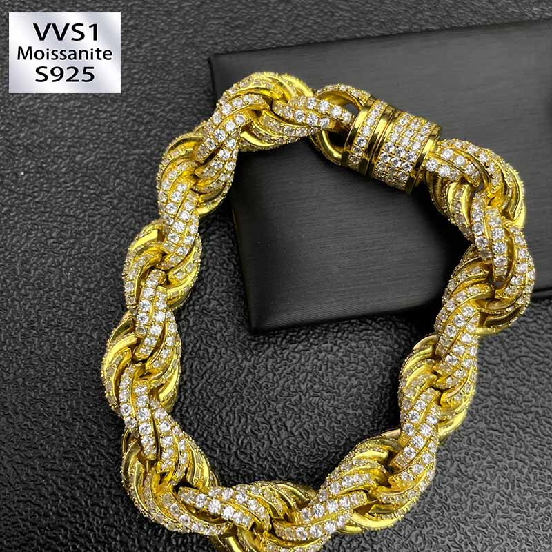 12mm Moissanite Twist Bracelet