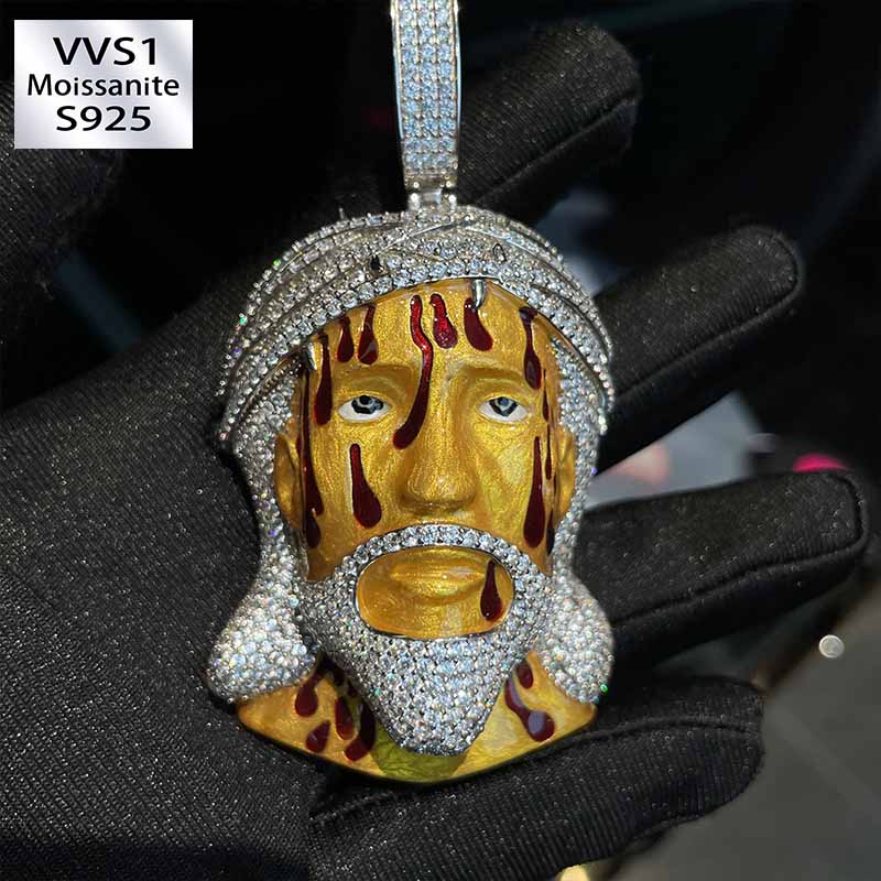 Moissanite Hip-Hop Portrait Pendant