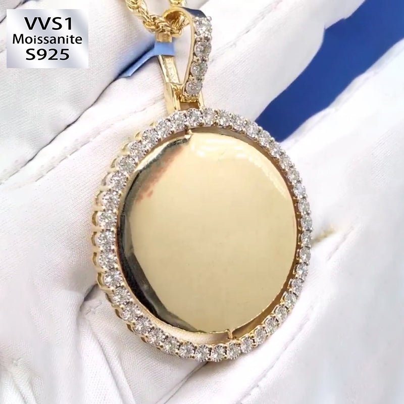 Moissanite Custom Photo Rotatable Pendant