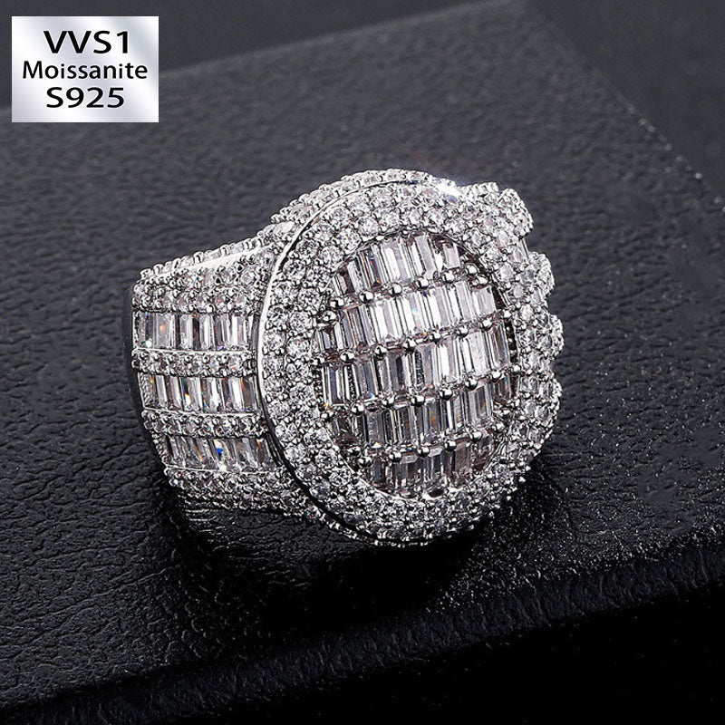 Moissanite Trendtide Trapezoid Square Diamond Close Disc Ring