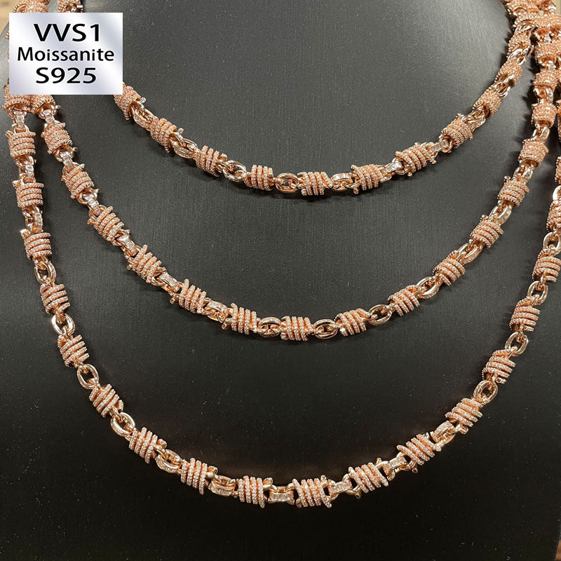 Moissanite Around Oval Spiral Design Sense Chain