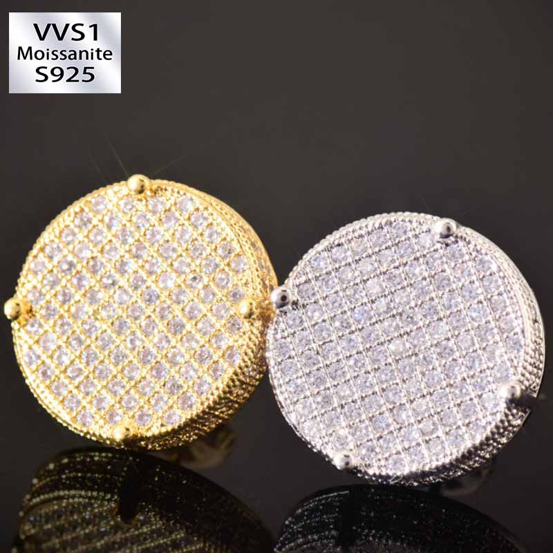 Moissanite Hip-Hop Personalized Large Round Earrings