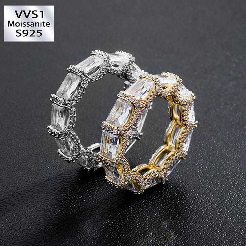 Moissanite Luxury Elegant Long Diamond Ring