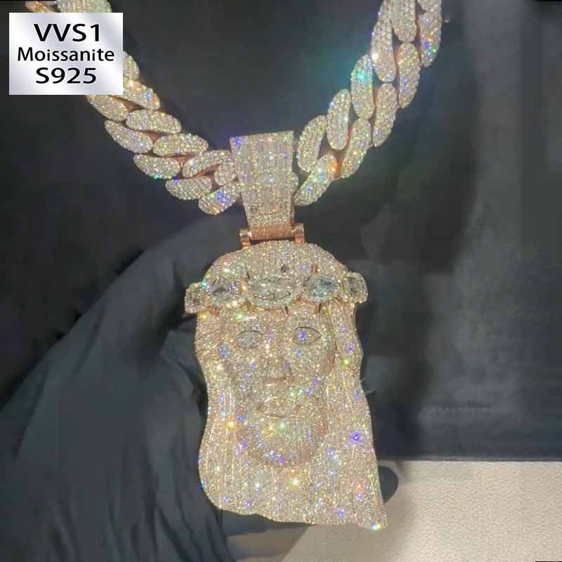 S925 Moissanite Full Diamond Jesus Set