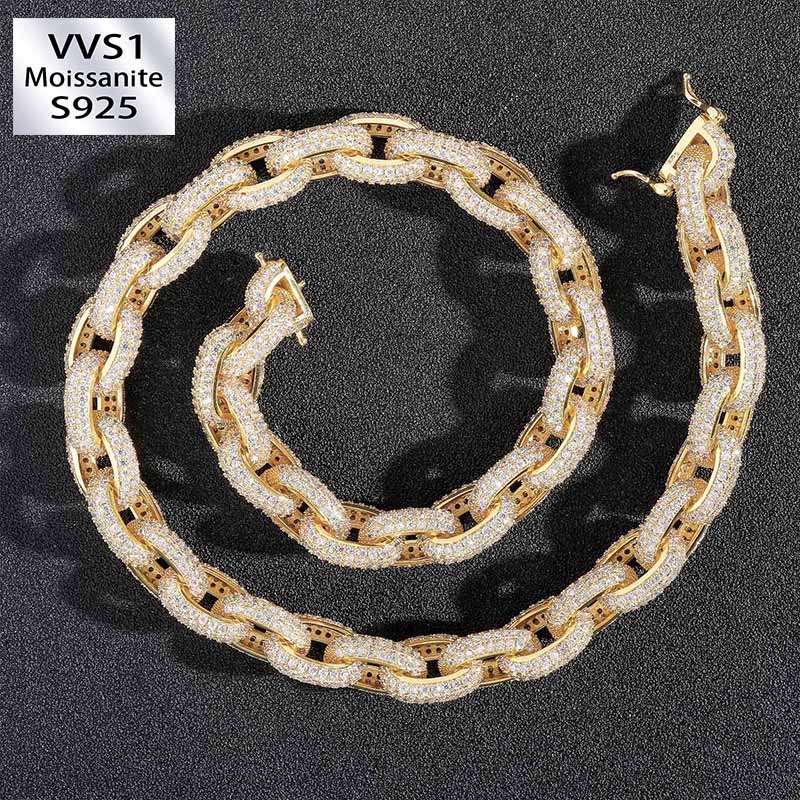 13mm Moissanite Hip Hop O-Chain Necklace