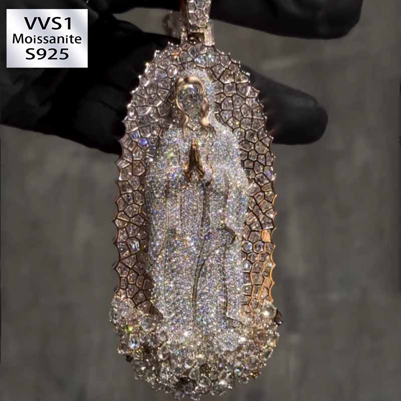 S925 Moissanite Virgin Mary Pendant