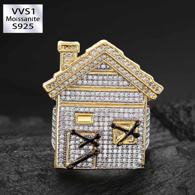 Moissanite Creative House Design Ring