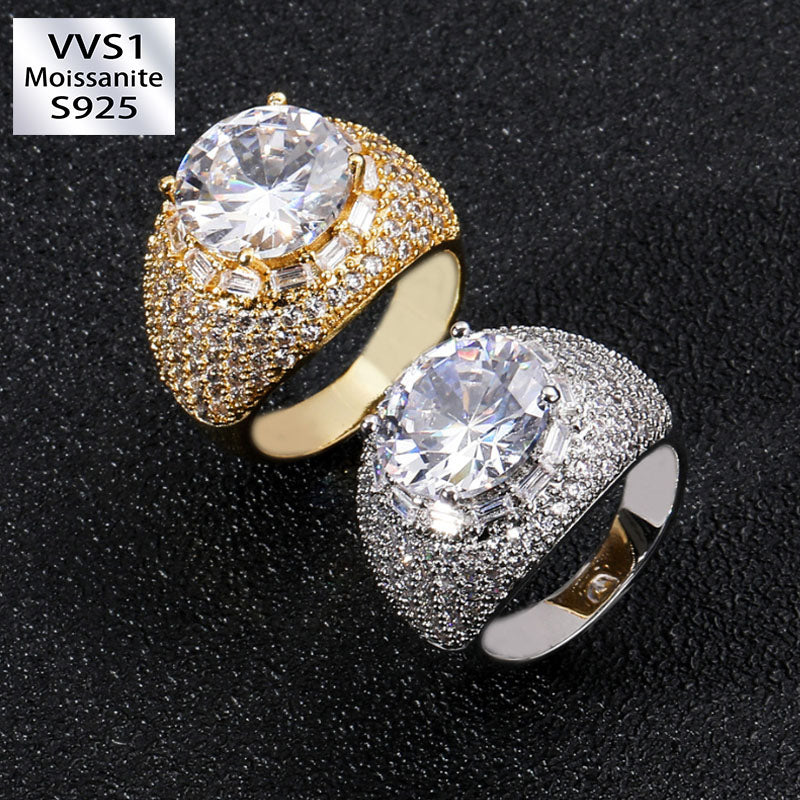 Moissanite Hip Hop Pigeon Egg Ring