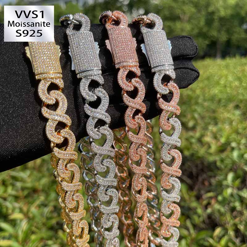 15mm Moissanite Hip Hop T-square Diamond Unlimited 8-figure Cuban Chain