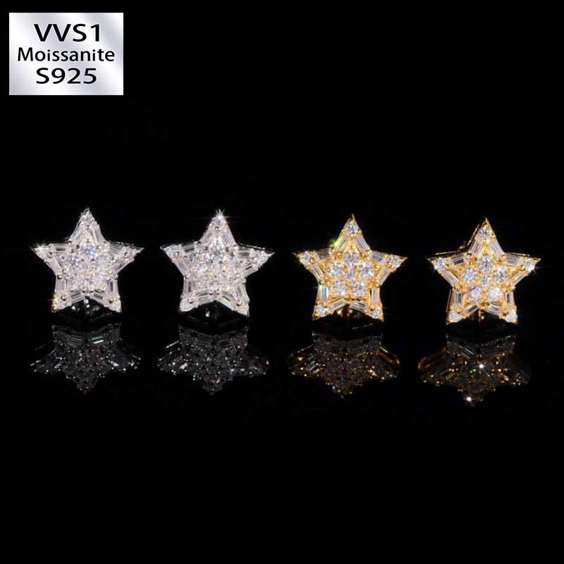 Moissanite Star Earrings