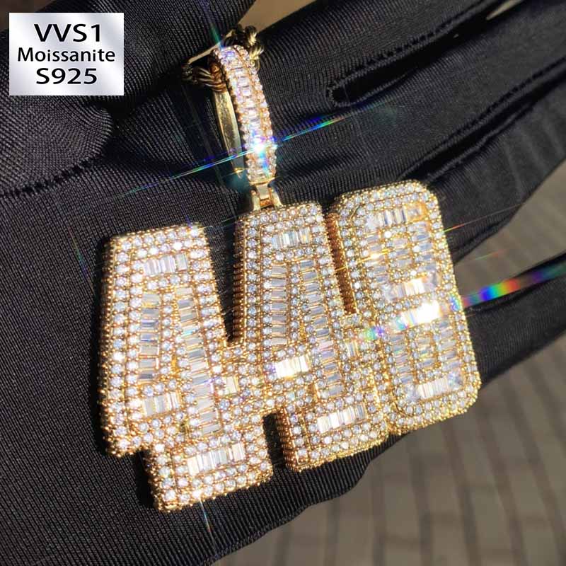 Moissanite Baguette Number 448 Pendant