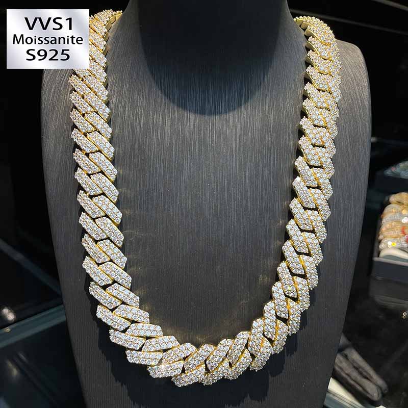 20mm Moissanite Full Drill Dense Rhombus Cuban Chain
