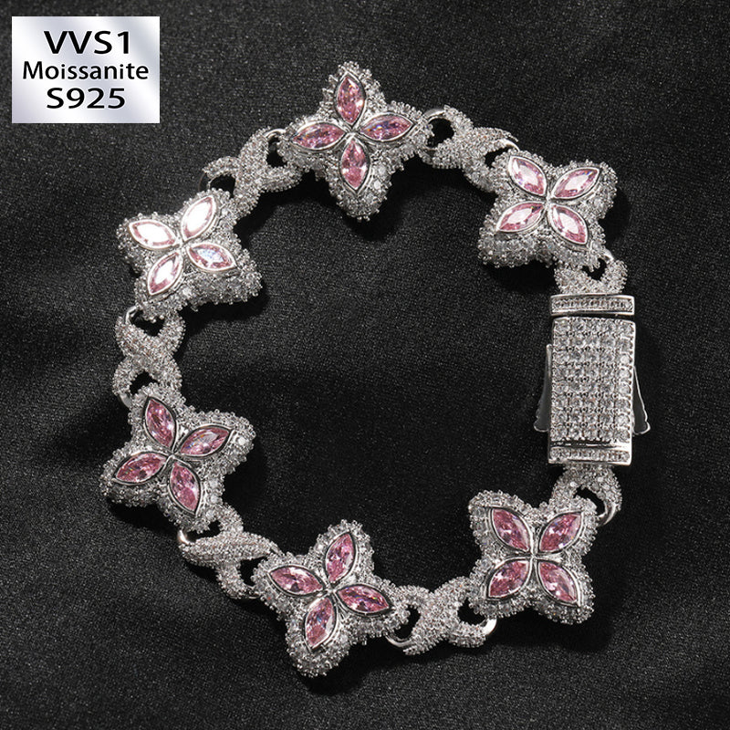 Moissanite Hip Hop Clovers Infinity Bracelet