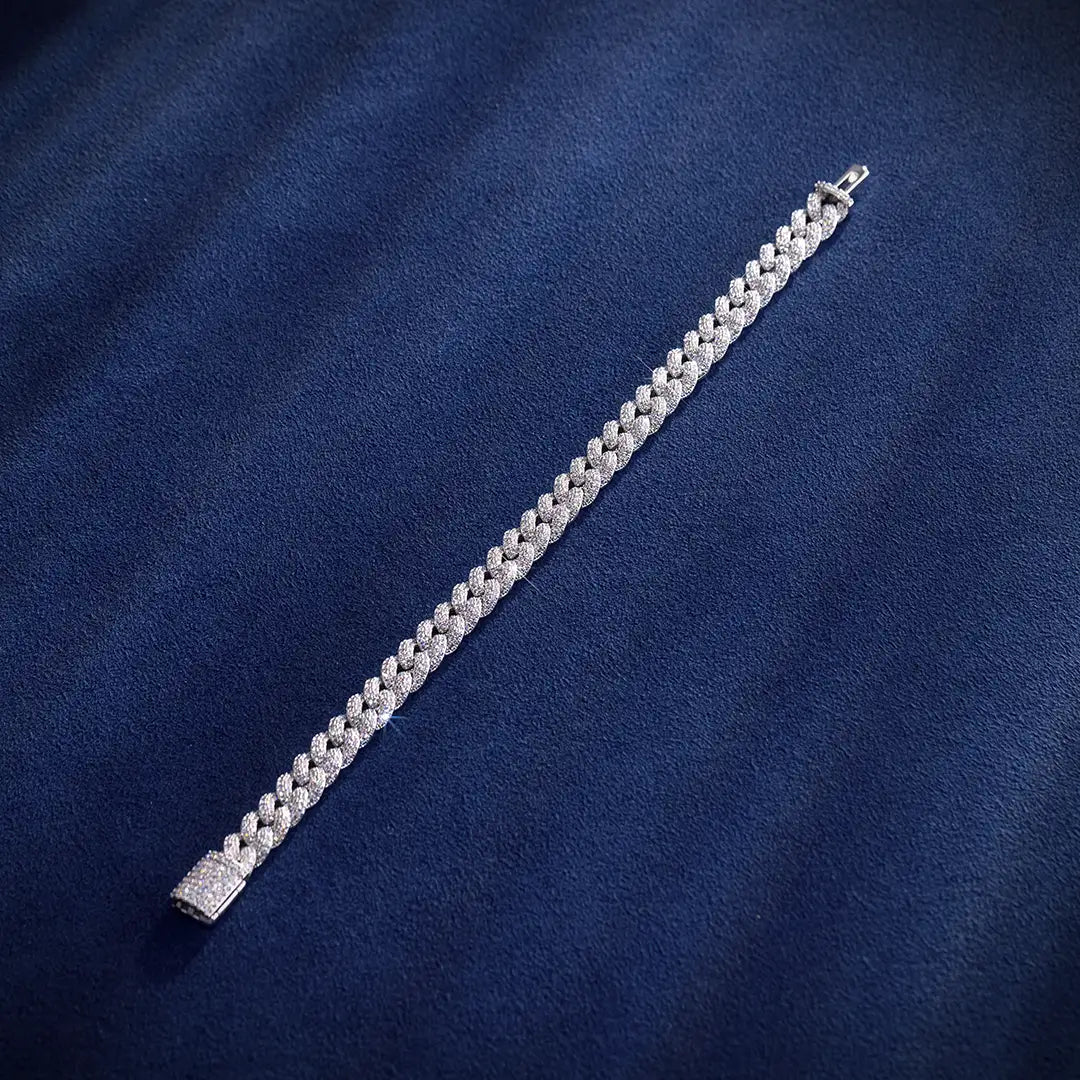 8mm S925 Moissanite Cuban Link Bracelet