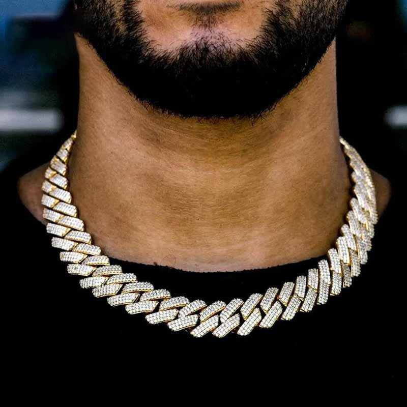 Iced Miami Chain - 20mm Width in 18K Gold