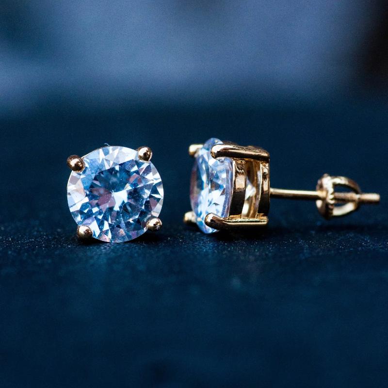 Round Cut Moissanite  Earrings