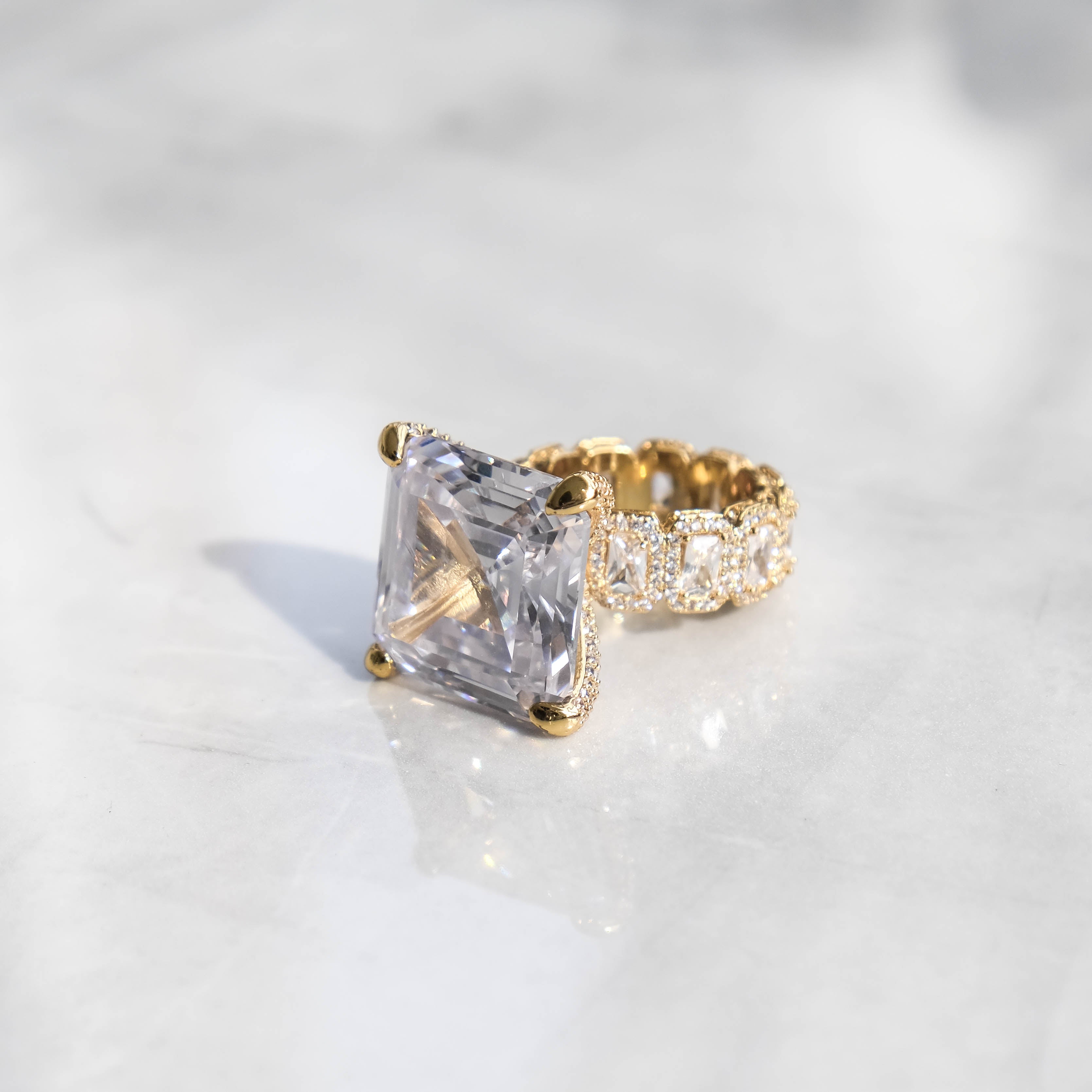Large Square Diamond Ring