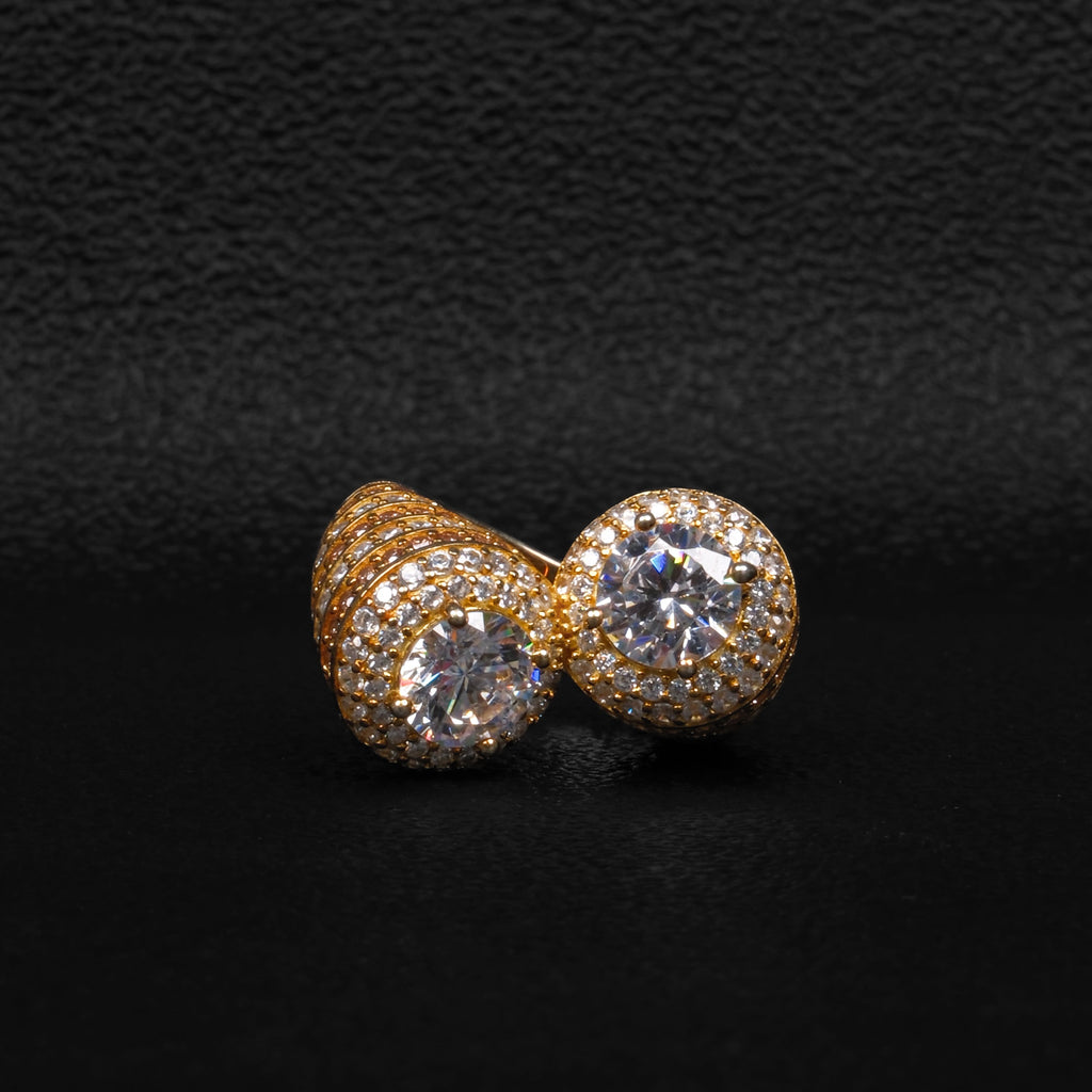 Moissanite Crossed Cylinder Ring