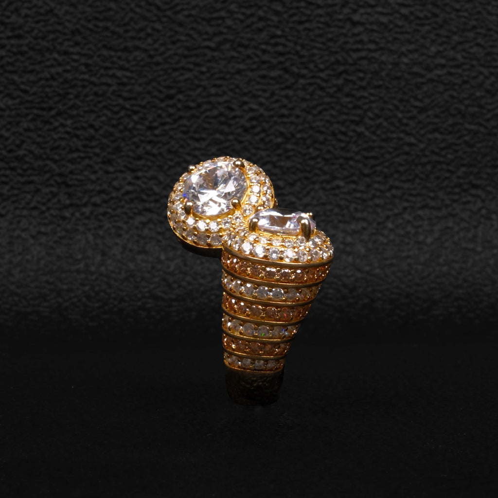 Moissanite Crossed Cylinder Ring