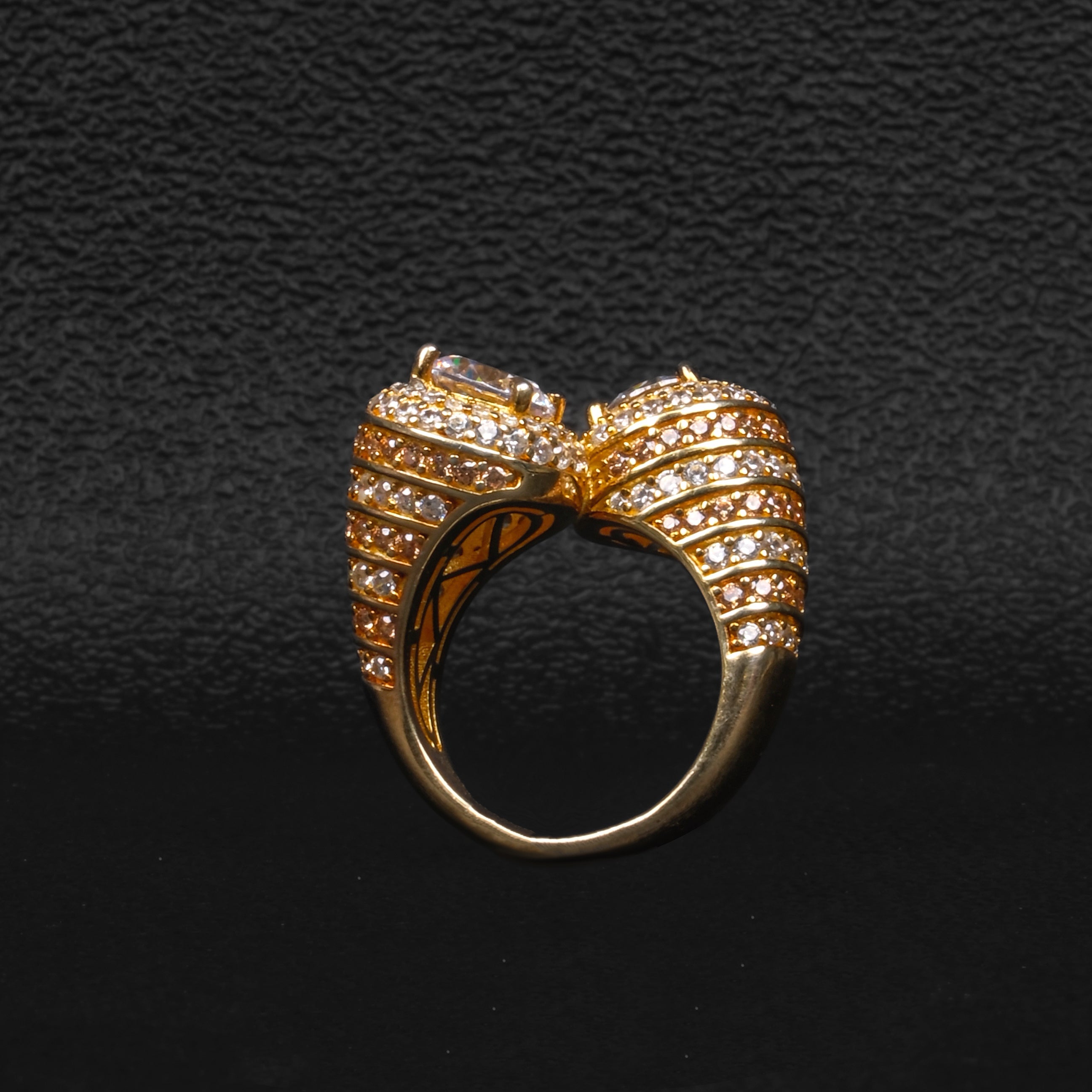 Moissanite Crossed Cylinder Ring