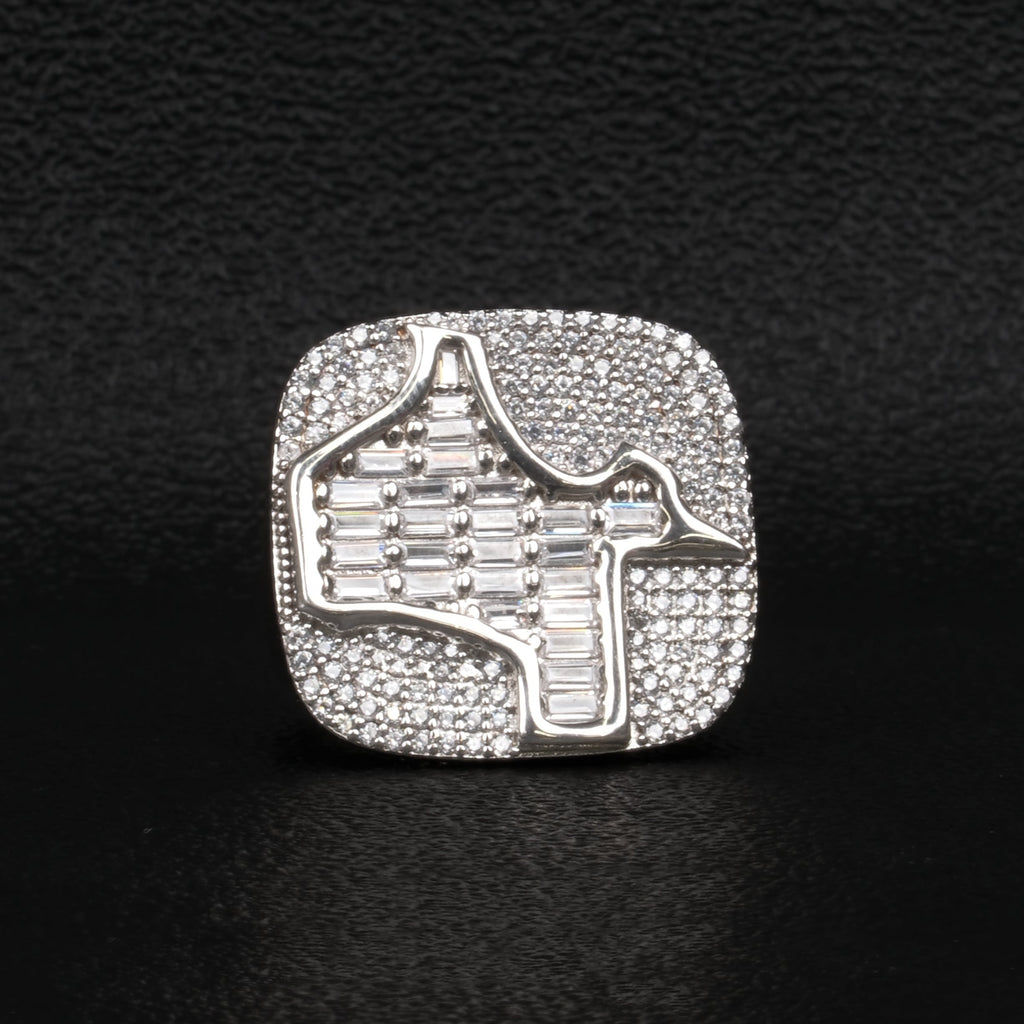 Moissanite Hip Hop Square Ring