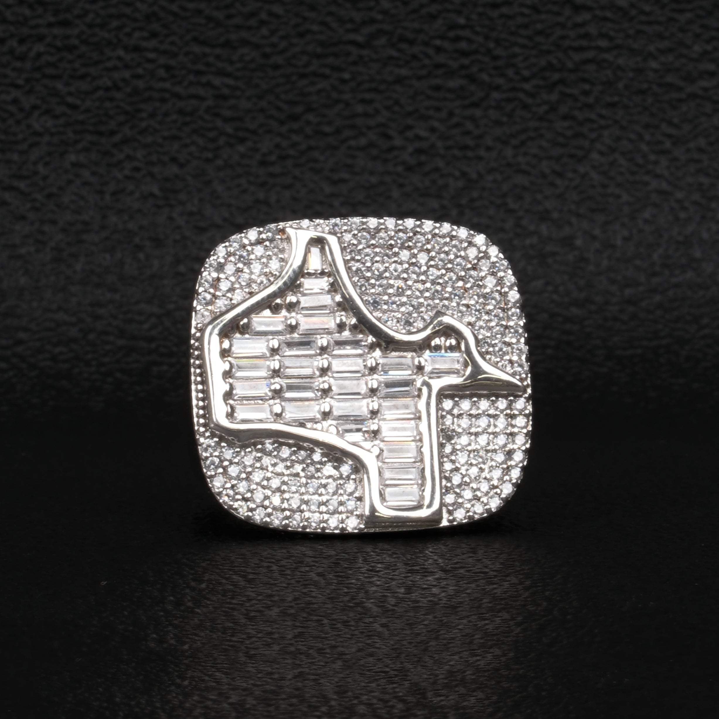 Moissanite Hip Hop Square Ring