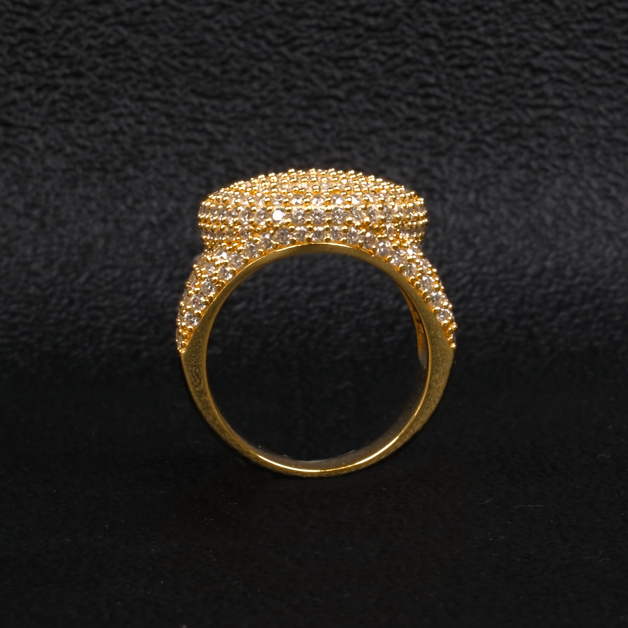 Moissanite step-cut square diamond round  ring