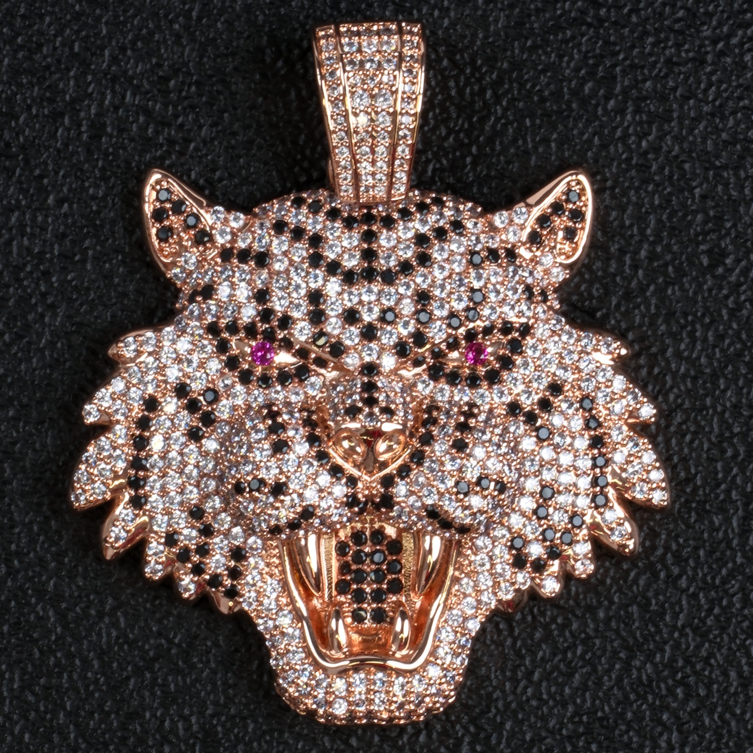 Morganite Hip Hop Leopard Head Pendant