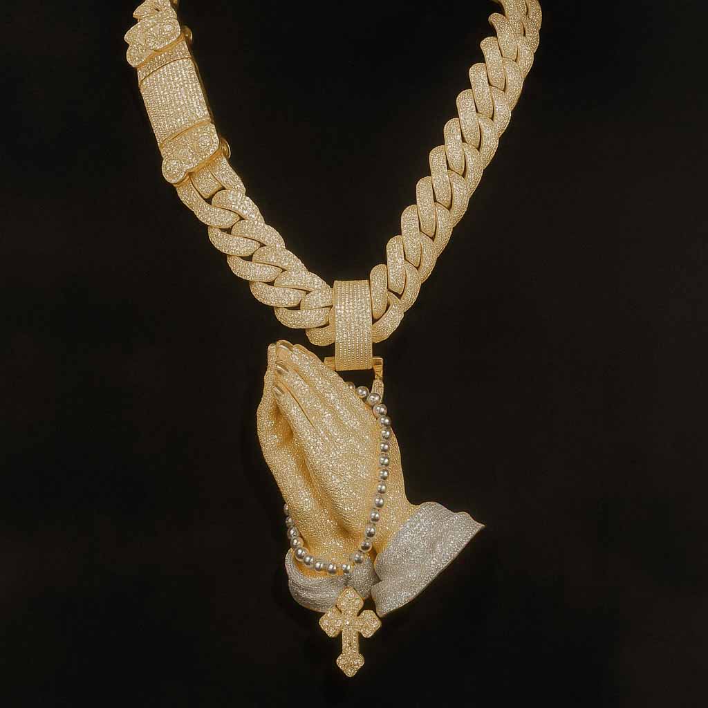 Street Style | Praying Hands Cross Pendant