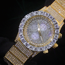 Iced Round Cut White Dial Luminous Men's Watch