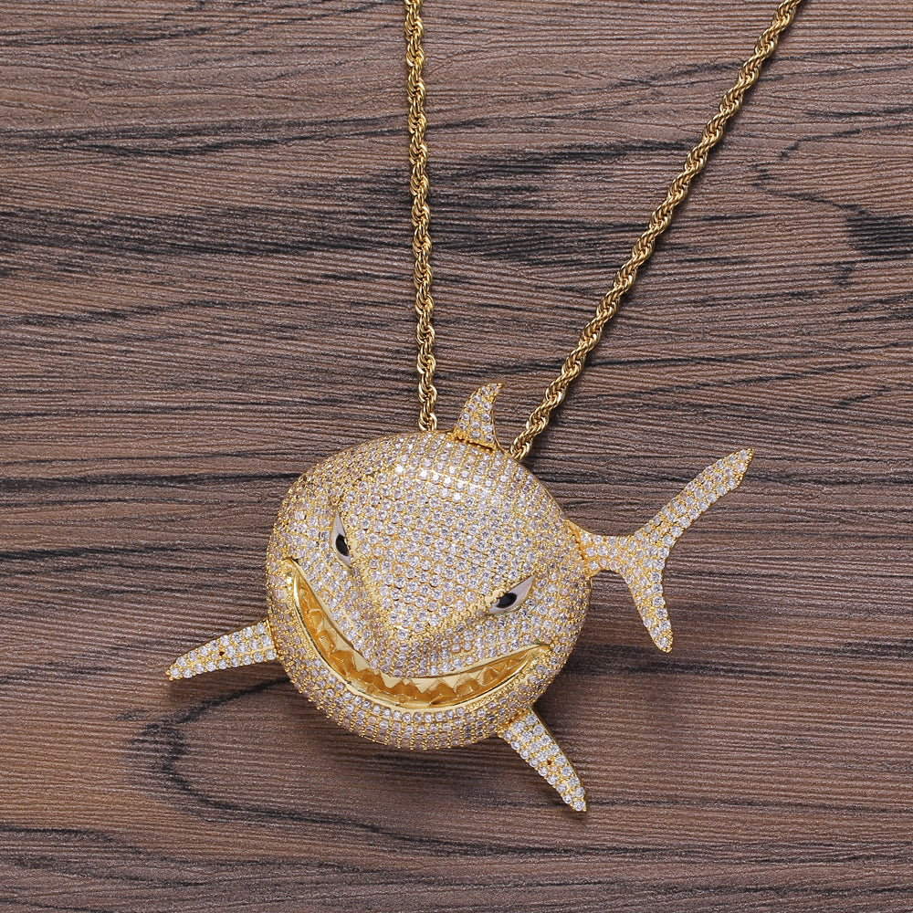 Hip Hop | "CZ Shark" Iced Out Pendant