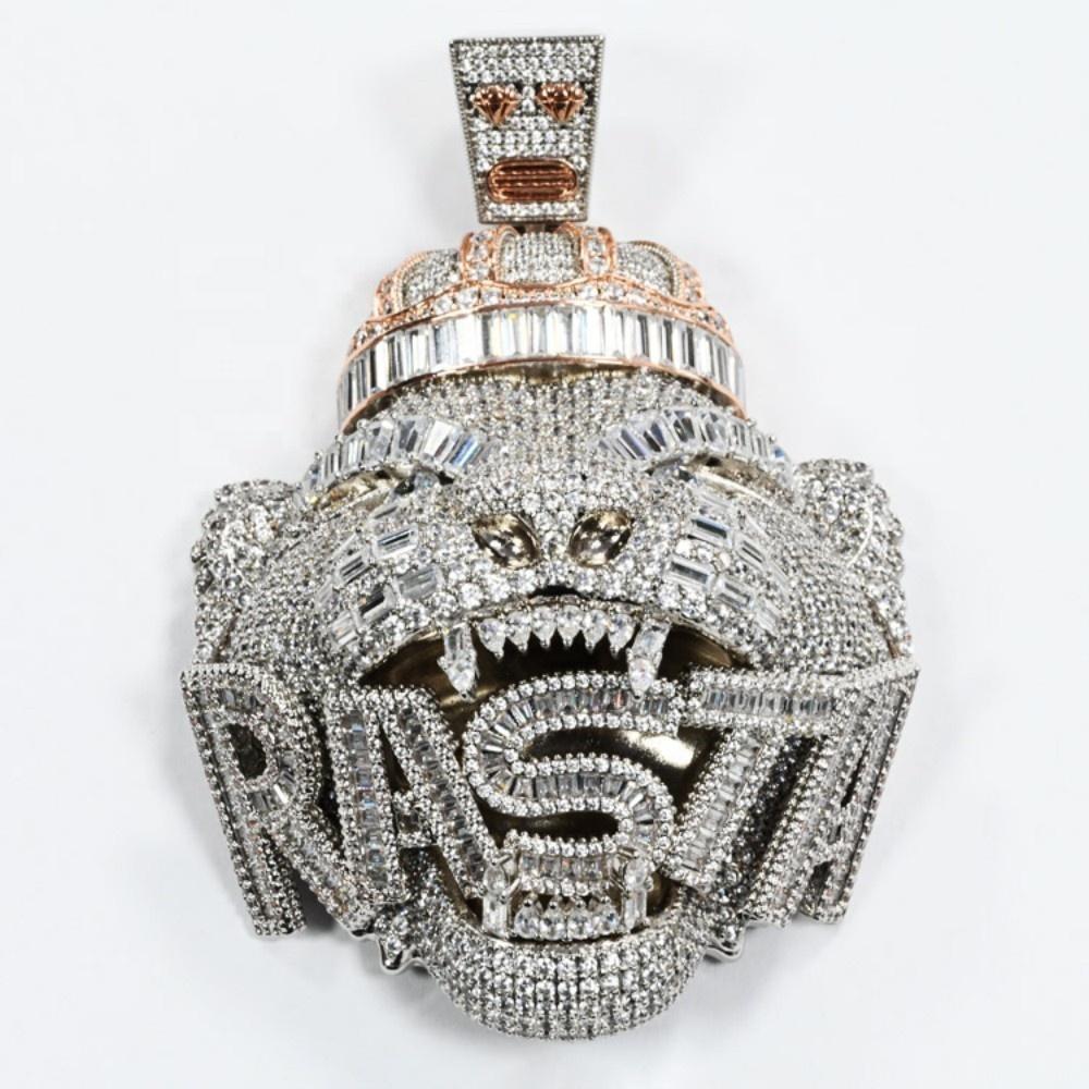 18k White Gold Plated | 925S | 3D Lion Head Pendant